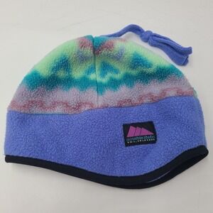 Vintage Women Mountain Shades Hat Beanie Blue Green Purple Fleece Tassel Hike
